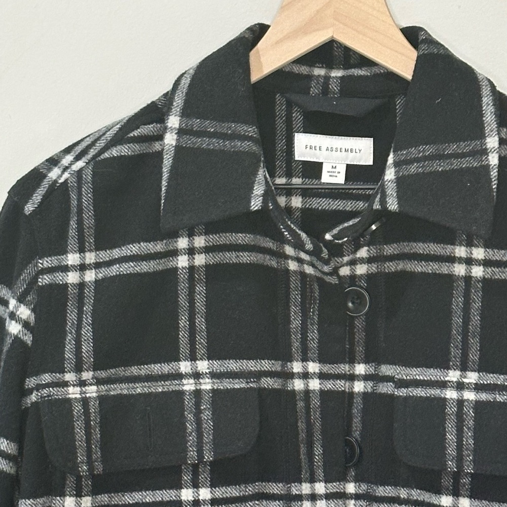 Black white checkered shacket